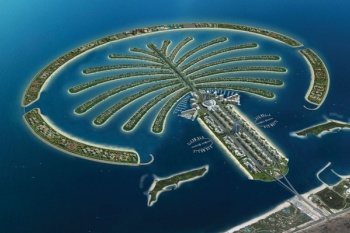 Искусственный остров Пальма Джумейра в Дубае (ОАЭ)